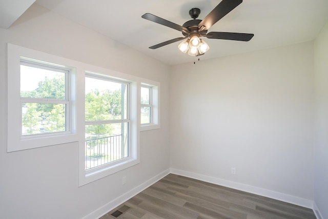 1137 Lawrence Ave Unit 1, Madison, TN 37115 - unfurnished room featuring baseboards, dark wood-type flooring, and a ceiling fan