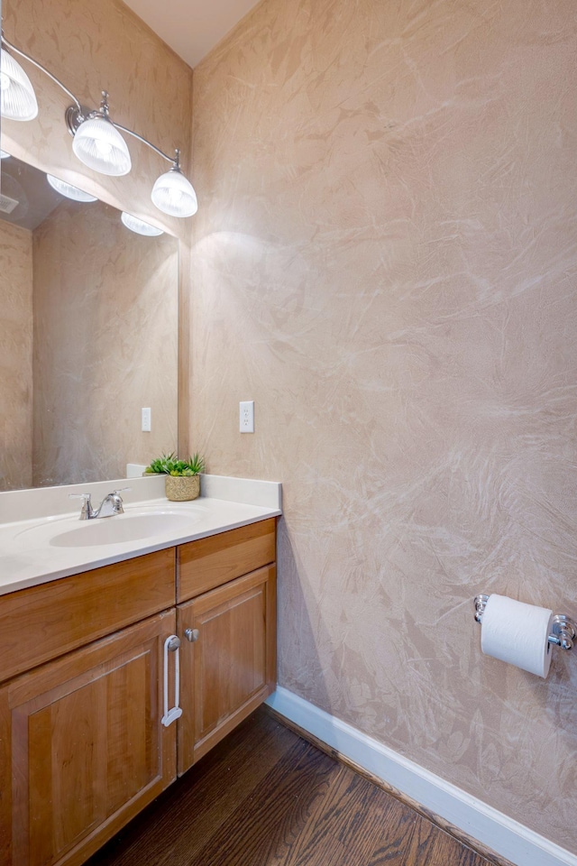 1201 Limerick Ln, Franklin, TN 37067 - bathroom featuring vanity, baseboards, and wood finished floors