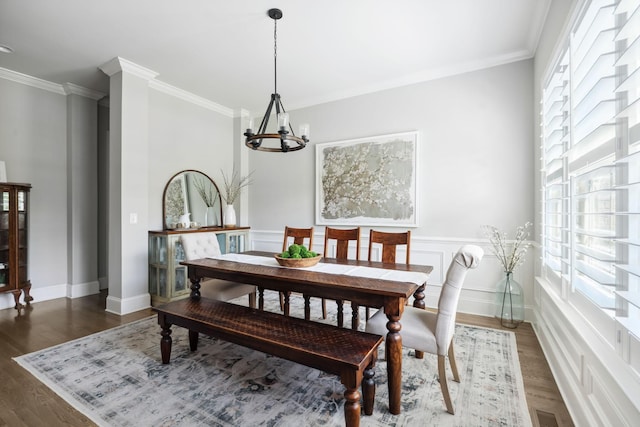 4136 Banner Square Ln, Arrington, TN 37014 - dining space with a chandelier, crown molding, and wood finished floors