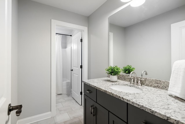 4136 Banner Square Ln, Arrington, TN 37014 - full bath featuring vanity, shower / tub combo, and baseboards