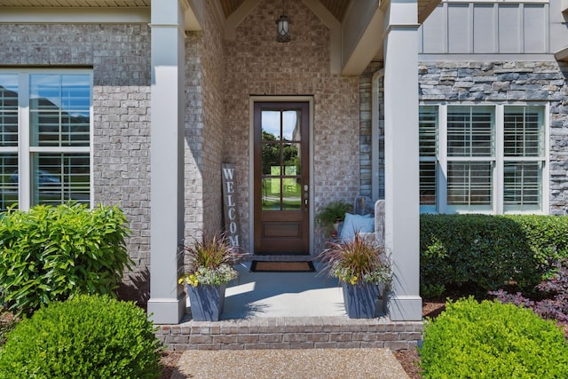 4136 Banner Square Ln, Arrington, TN 37014 - entrance to property featuring stone siding and brick siding