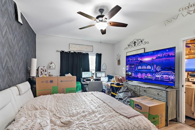 2328 C C C Rd, Dickson, TN 37055 - bedroom featuring a ceiling fan and wood finished floors