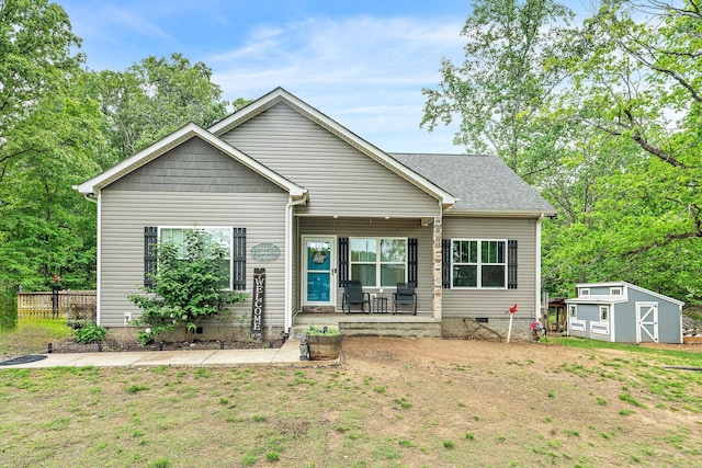 2328 C C C Rd, Dickson, TN 37055 - bungalow with a porch, a shingled roof, and crawl space