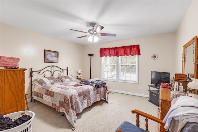 4190 Tanyard Hill Rd, Lynchburg, TN 37352 - bedroom featuring baseboards, carpet floors, and a ceiling fan