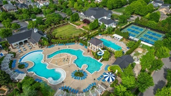2043 Nathaniel Rd, Franklin, TN 37064 - aerial view of a pool area