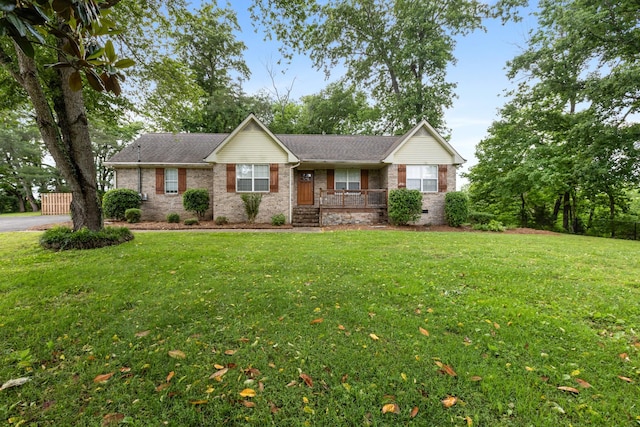 1054 Cragfront Est Loop, Gallatin, TN 37066 - single story home featuring a front yard, brick siding, crawl space, and a shingled roof