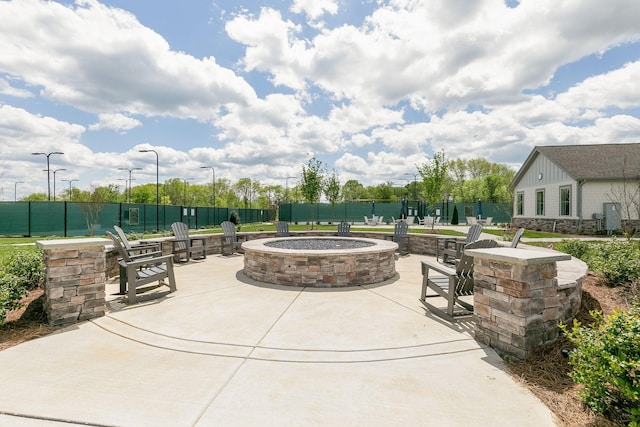 1815 Humphreys Gln, Spring Hill, TN 37174 - view of patio / terrace featuring a fire pit