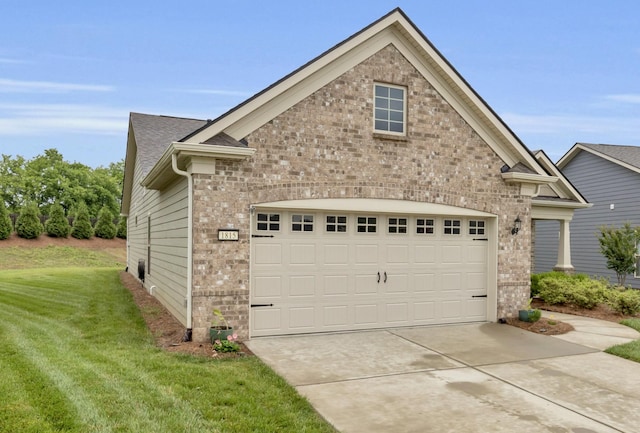 1815 Humphreys Gln, Spring Hill, TN 37174 - view of front of property with concrete driveway, a front yard, an attached garage, and brick siding