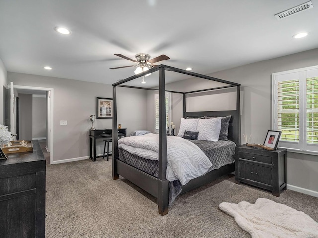 7119 Littlejohn Ln, Fairview, TN 37062 - carpeted bedroom featuring baseboards, recessed lighting, and ceiling fan
