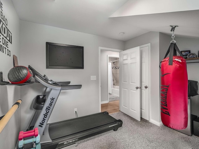 7119 Littlejohn Ln, Fairview, TN 37062 - workout room with carpet floors and baseboards