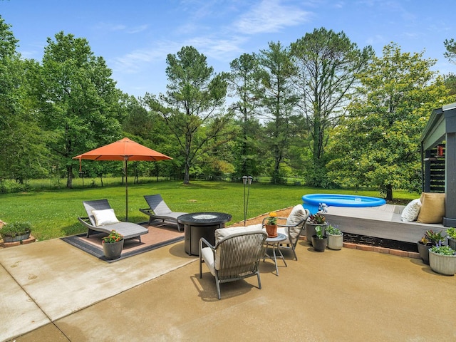 7119 Littlejohn Ln, Fairview, TN 37062 - view of patio / terrace featuring an outdoor pool and a fire pit