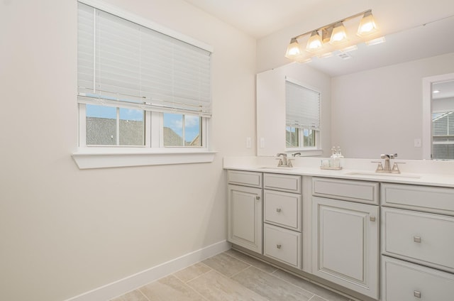 3232 Firerock Dr, Murfreesboro, TN 37128 - full bathroom featuring baseboards, double vanity, and plenty of natural light
