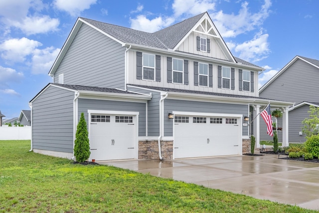3232 Firerock Dr, Murfreesboro, TN 37128 - view of front of house with an attached garage, board and batten siding, driveway, and roof with shingles