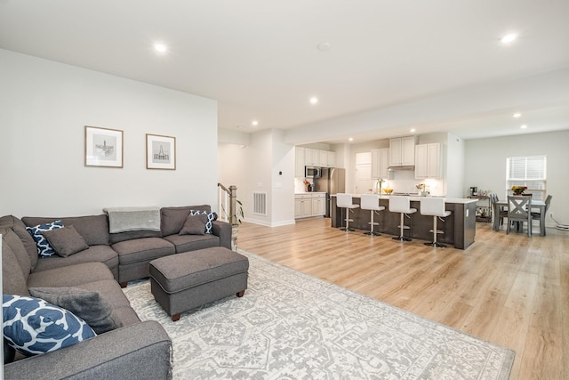 3232 Firerock Dr, Murfreesboro, TN 37128 - living room with light wood-style flooring and recessed lighting