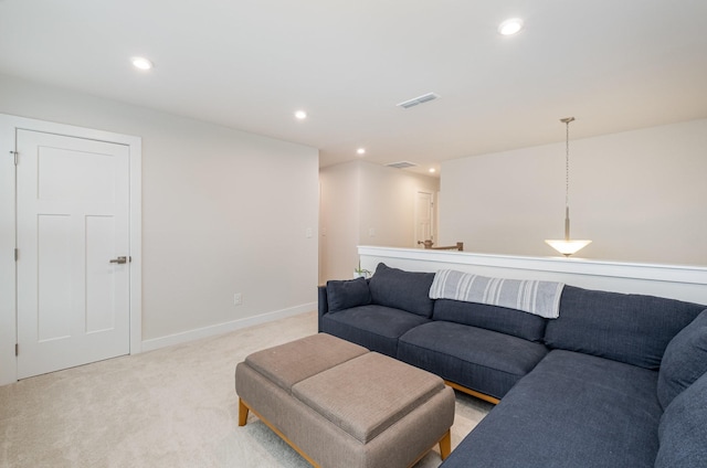 3232 Firerock Dr, Murfreesboro, TN 37128 - living room with light colored carpet, recessed lighting, and baseboards