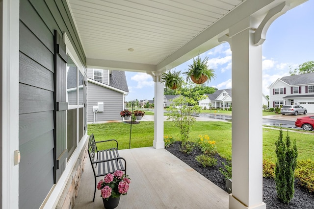3232 Firerock Dr, Murfreesboro, TN 37128 - porch with a residential view and a lawn