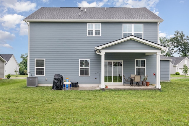 3232 Firerock Dr, Murfreesboro, TN 37128 - rear view of house with a patio area, a lawn, and central AC unit
