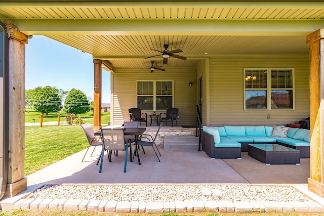 725B N Russell St, Portland, TN 37148 - view of patio featuring outdoor lounge area, a ceiling fan, and outdoor dining area