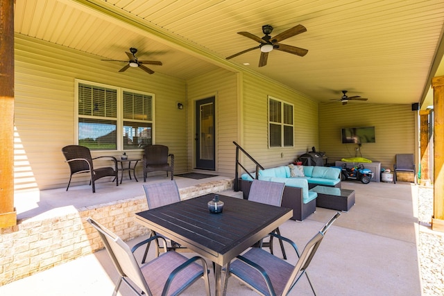 725B N Russell St, Portland, TN 37148 - view of patio / terrace with ceiling fan, outdoor dining area, and an outdoor living space