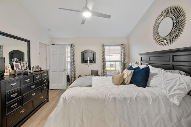 2020 Caladonia Way, Smyrna, TN 37167 - bedroom with lofted ceiling, light wood-style flooring, and ceiling fan