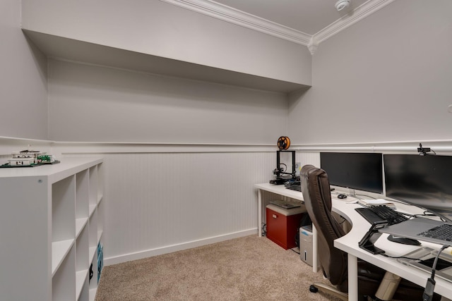 3168 Appian Way, Spring Hill, TN 37174 - office featuring crown molding, wainscoting, and light carpet