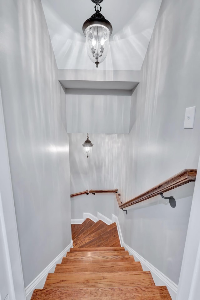 3168 Appian Way, Spring Hill, TN 37174 - stairs with wood finished floors, baseboards, and a chandelier