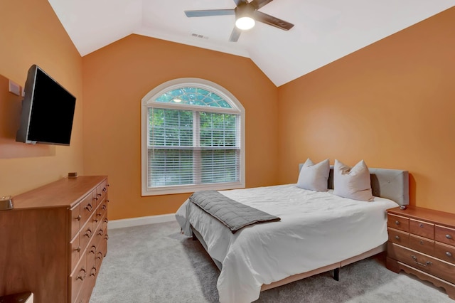 3168 Appian Way, Spring Hill, TN 37174 - bedroom featuring carpet flooring, vaulted ceiling, baseboards, and ceiling fan