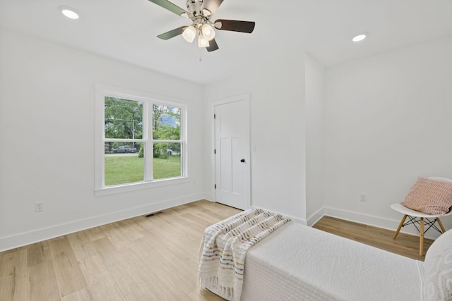 1775 Hayshed Rd, Charlotte, TN 37036 - bedroom featuring wood finished floors, ceiling fan, and recessed lighting