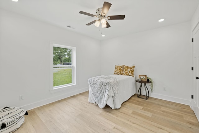 1775 Hayshed Rd, Charlotte, TN 37036 - bedroom featuring light wood-type flooring, recessed lighting, and ceiling fan