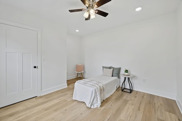 1775 Hayshed Rd, Charlotte, TN 37036 - bedroom featuring light wood finished floors, recessed lighting, and a ceiling fan