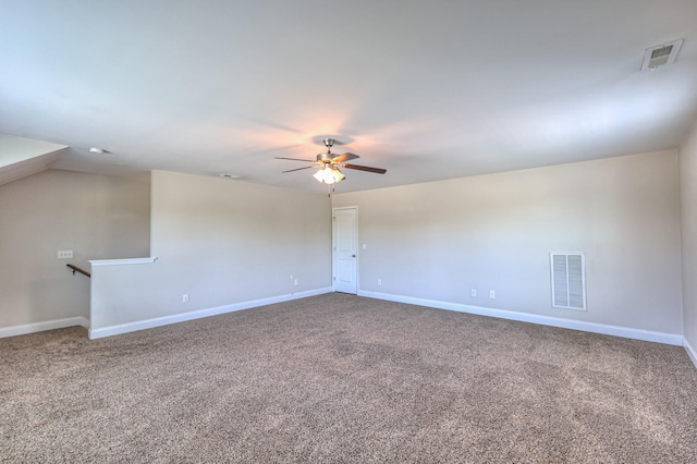 2009 Tulu Ct, Murfreesboro, TN 37128 - empty room featuring carpet floors, ceiling fan, baseboards, and vaulted ceiling