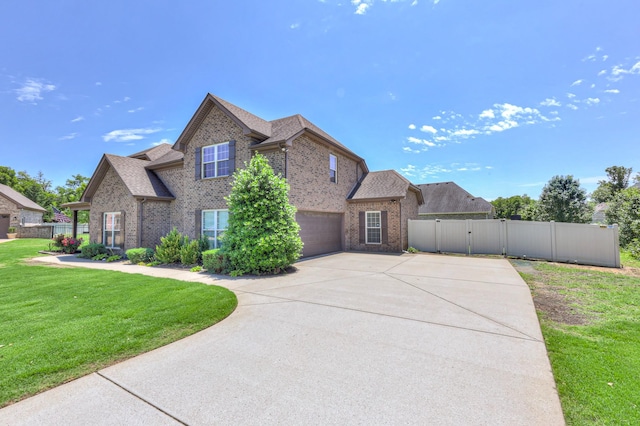 2009 Tulu Ct, Murfreesboro, TN 37128 - view of side of home featuring brick siding, a garage, driveway, a gate, and a shingled roof