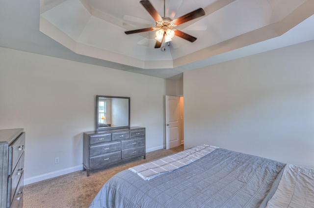 2009 Tulu Ct, Murfreesboro, TN 37128 - carpeted bedroom featuring a raised ceiling, baseboards, and a ceiling fan