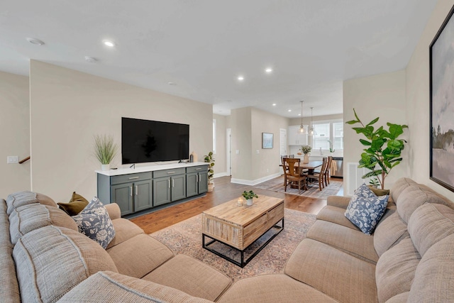 500 Creative Way Unit 16, Madison, TN 37115 - living room with light wood-type flooring, recessed lighting, and baseboards