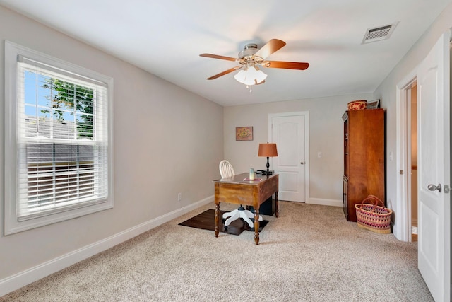 2710 Maylon Dr, Murfreesboro, TN 37128 - office area featuring carpet and ceiling fan
