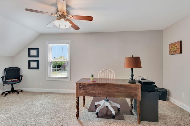 2710 Maylon Dr, Murfreesboro, TN 37128 - office featuring carpet, ceiling fan, and vaulted ceiling