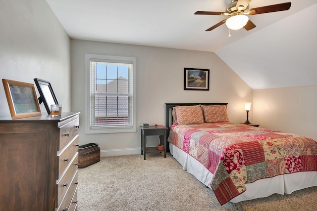 2710 Maylon Dr, Murfreesboro, TN 37128 - bedroom featuring light carpet, ceiling fan, and lofted ceiling