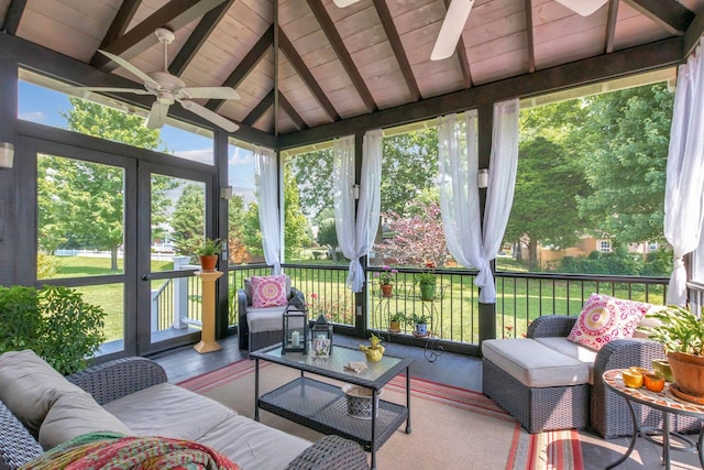 2710 Maylon Dr, Murfreesboro, TN 37128 - sunroom featuring a ceiling fan, plenty of natural light, and an outdoor hangout area
