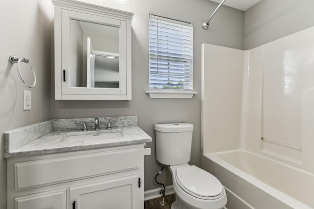 710 Krissy Ct, Columbia, TN 38401 - full bath with toilet, vanity, shower / tub combination, and baseboards