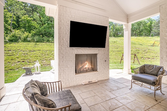 2036 Bocage Cir, Nolensville, TN 37135 - view of patio / terrace with an outdoor brick fireplace