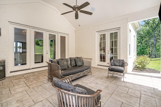 2036 Bocage Cir, Nolensville, TN 37135 - view of patio with french doors and a ceiling fan