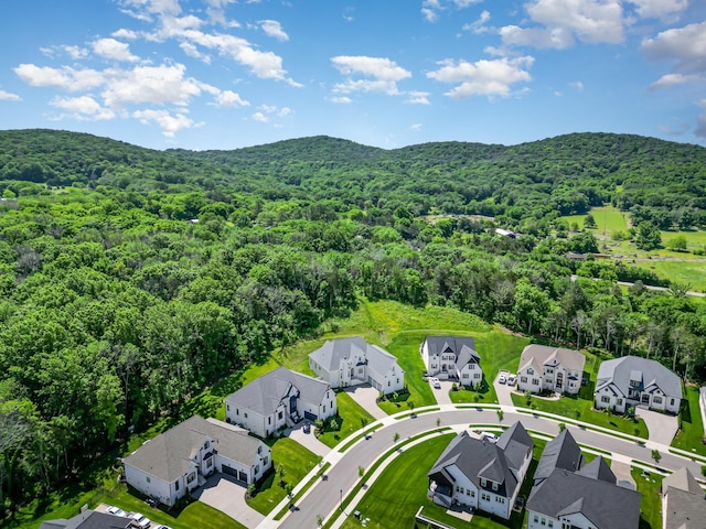 2036 Bocage Cir, Nolensville, TN 37135 - aerial view of residential area with a forest and a mountain backdrop