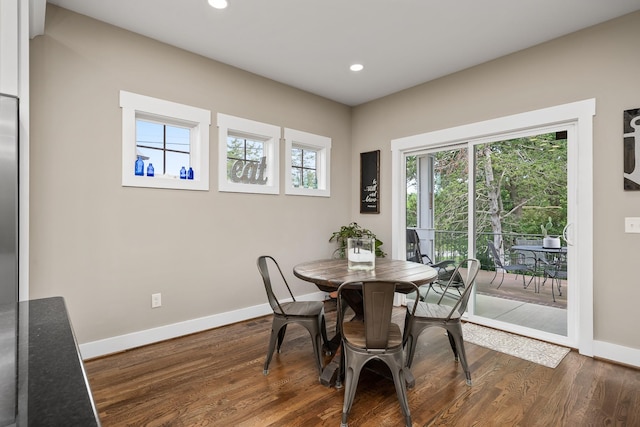 1124 Cross Pointe Dr, Cookeville, TN 38506 - dining room with healthy amount of natural light, baseboards, dark wood finished floors, and recessed lighting