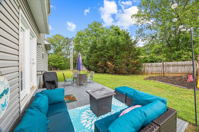1531 Lake Villa Cir, Cookeville, TN 38506 - view of patio / terrace with an outdoor living space, outdoor dining area, and view of scattered trees