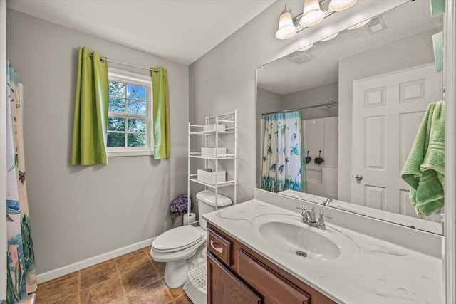 1531 Lake Villa Cir, Cookeville, TN 38506 - bathroom with baseboards, vanity, toilet, and a shower with curtain