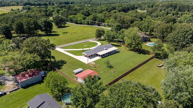 1448 Baker Ln, Lawrenceburg, TN 38464 - aerial view of sparsely populated area featuring a heavily wooded area