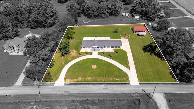 1448 Baker Ln, Lawrenceburg, TN 38464 - aerial overview of property's location featuring property boundaries highlighted