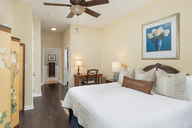 200 Manufacturers Rd Apt 241, Chattanooga, TN 37405 - bedroom with wood finished floors, baseboards, and ceiling fan