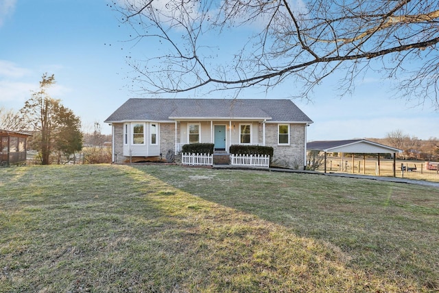 5430 Stacy Springs Rd, Springfield, TN 37172 - ranch-style house with covered porch and a front lawn