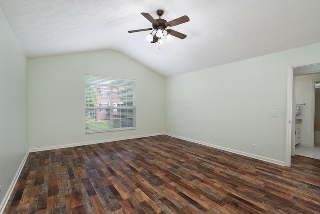 405 Parish Pl, Franklin, TN 37067 - bonus room with dark wood-style floors, ceiling fan, lofted ceiling, and baseboards